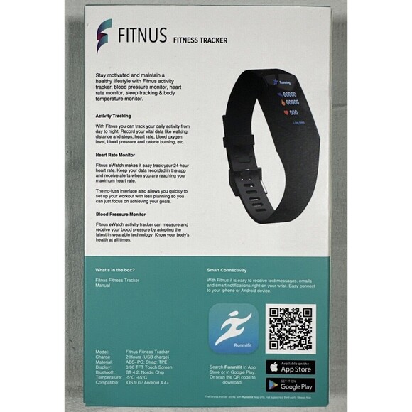 FITNUS Fitness Tracker Set Of 2 | New - Opened Box - Unused | Same Day Shipping - Picture 2 of 5